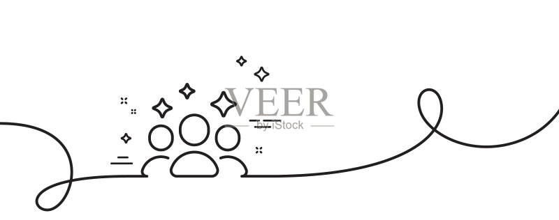 团队线条图标,团队合作标志连续线图标素材