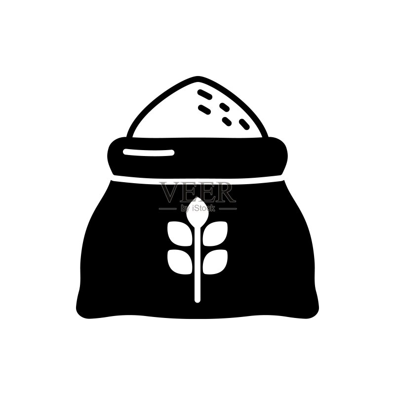 小麦黑字形袋子图标图标素材