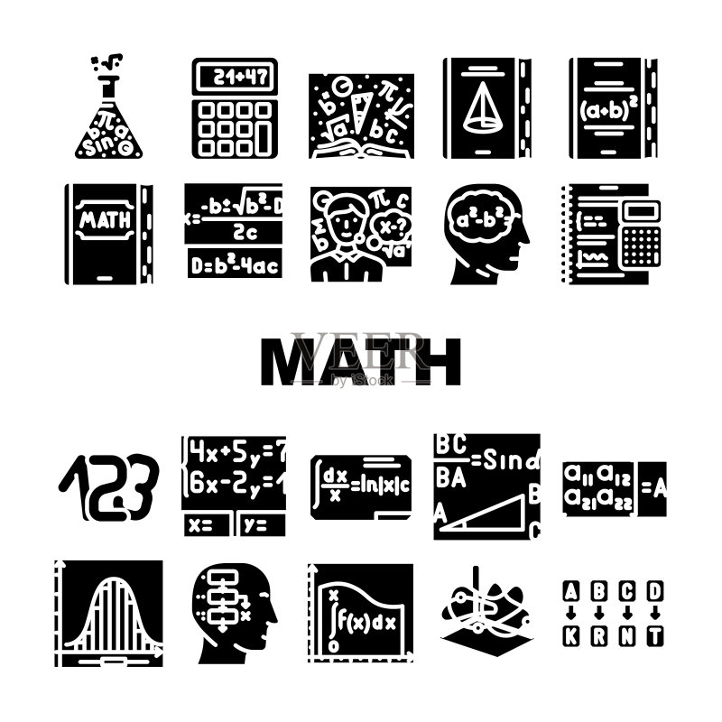 数学科学教育学校图标矢量素材图标素材