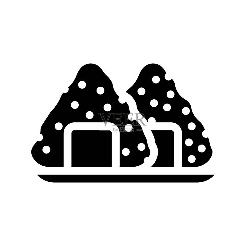 饭团日本食品字形图标矢量图图标素材