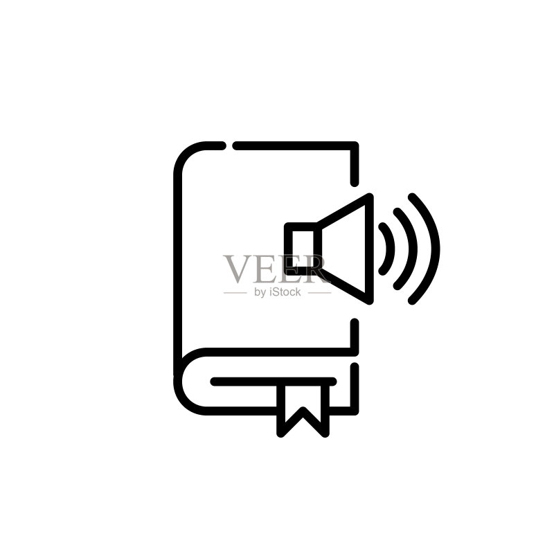 听书录音,电子有声读物APP,像素完美可编辑笔画图标图标素材