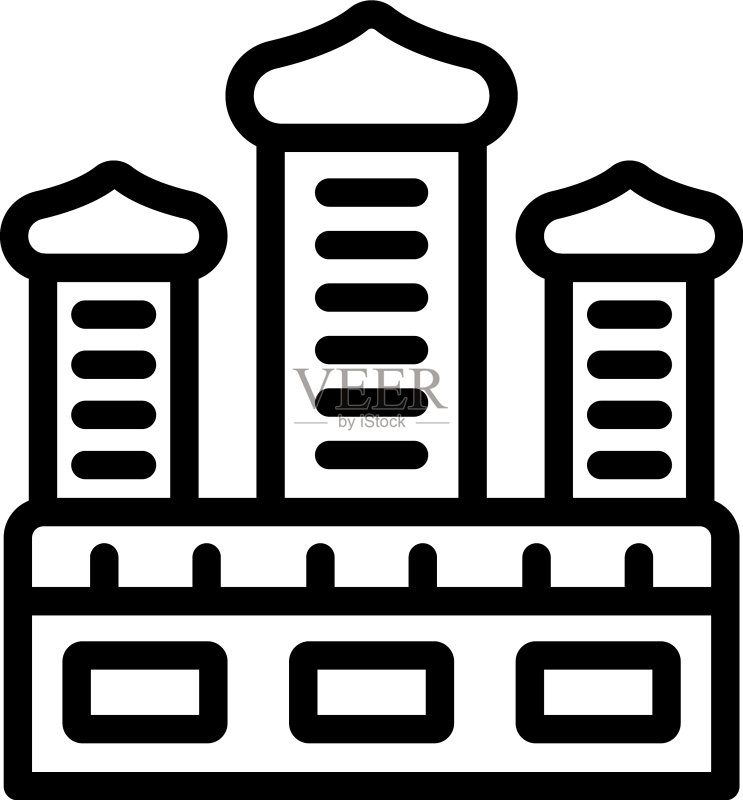以色列建筑图标轮廓假日旗帜图标素材