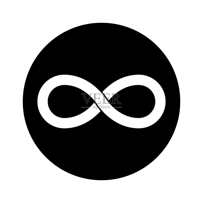 无限循环剪影圆形图标(矢量图)图标素材