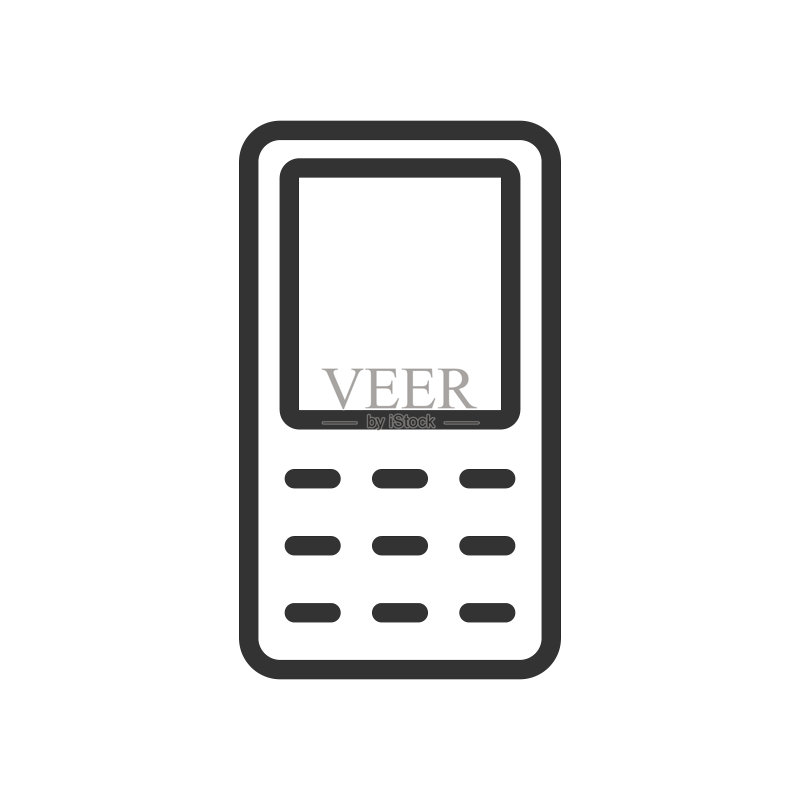 在白色背景上隔离的电话轮廓矢量图标。用于Web、移动和UI设计的电话线图标图标素材