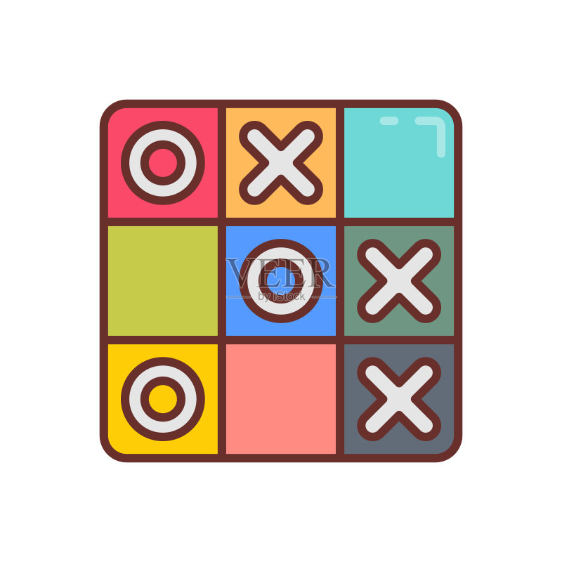矢量井字棋图标。标志图标素材