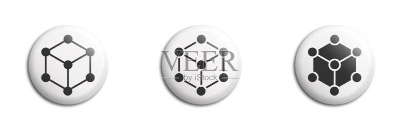 原子立方体图标,分子立方体结构图标,矢量图图标素材