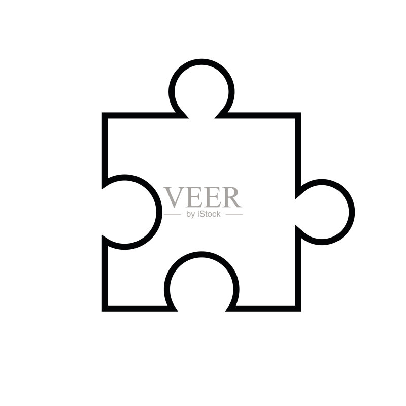 拼图线条图标,logo矢量图图标素材