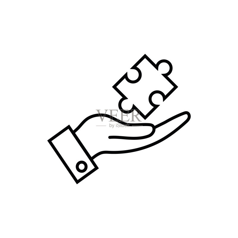 拼图线条图标,logo矢量图图标素材