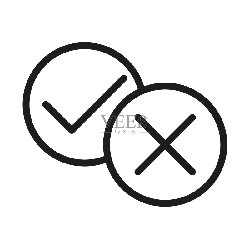 复选标记线图标:矢量图,库存图片图标素材