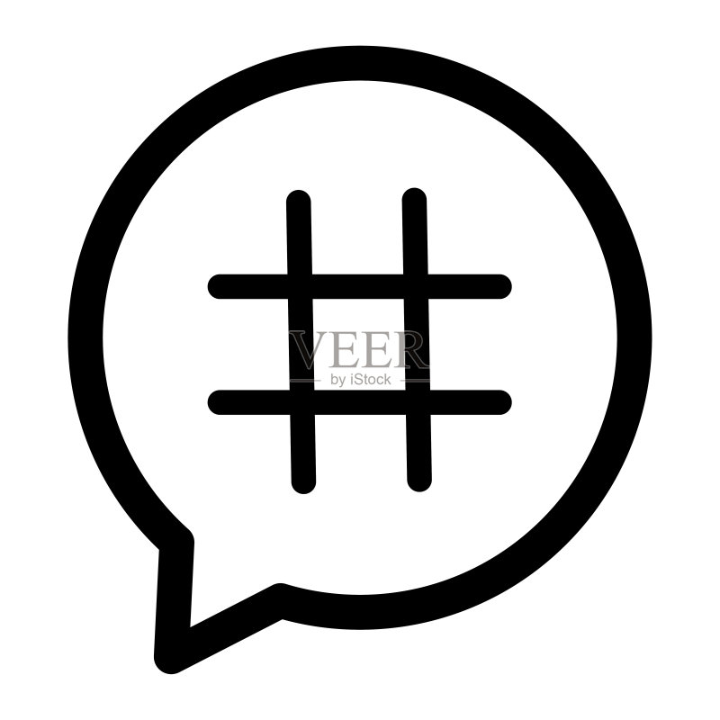 Hashtag图标。Hashtag符号。矢量插画。库存图片图标素材