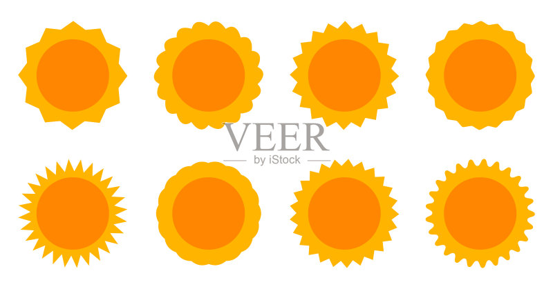 夏季太阳图标集图标素材