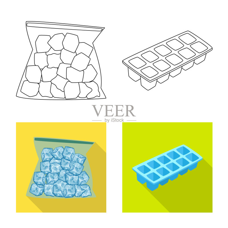 纹理和冷冻标志孤立物体集图标素材