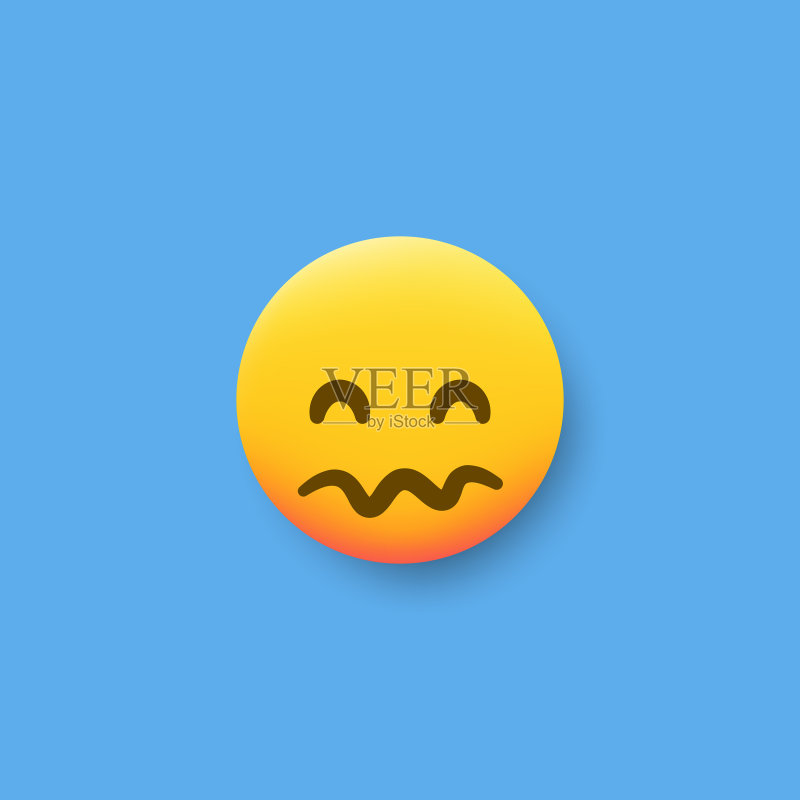 Emoticon平面设计投阴影效果图标素材