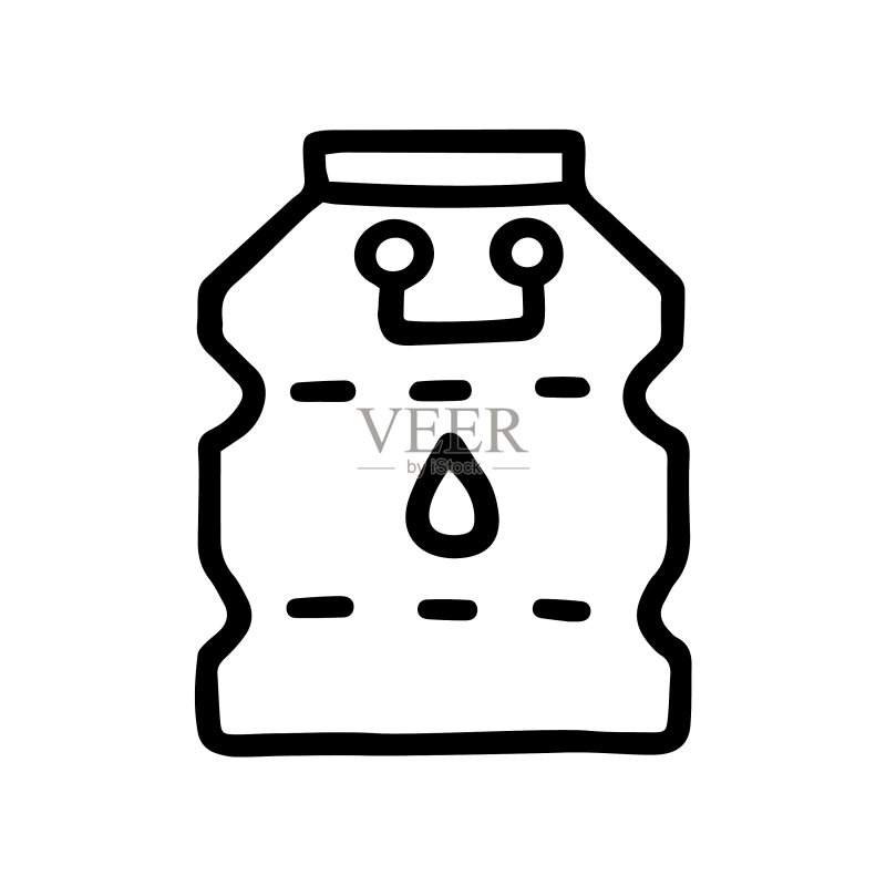 水瓶线条涂鸦简约图标图标素材