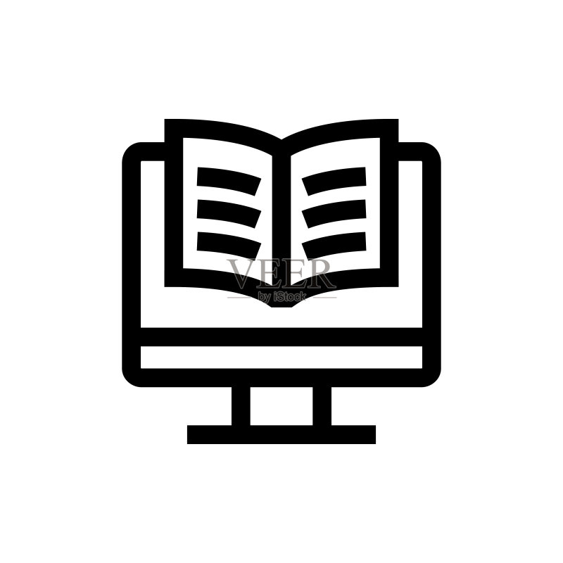 在线学习线性图标,设计,像素完美,可编辑笔画。教育,在线阅读,有声读物,电子书。图标素材