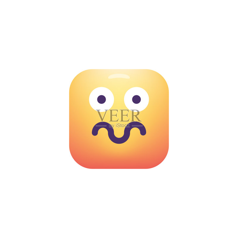 渐变色表情符号立方体设计图标素材