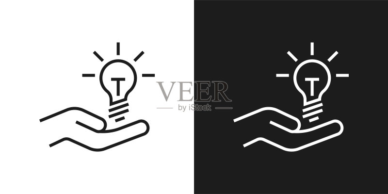 手持灯泡图标图标素材