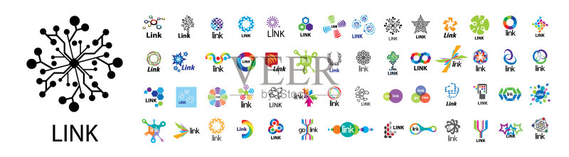 关于链接通信的一组logo图标素材