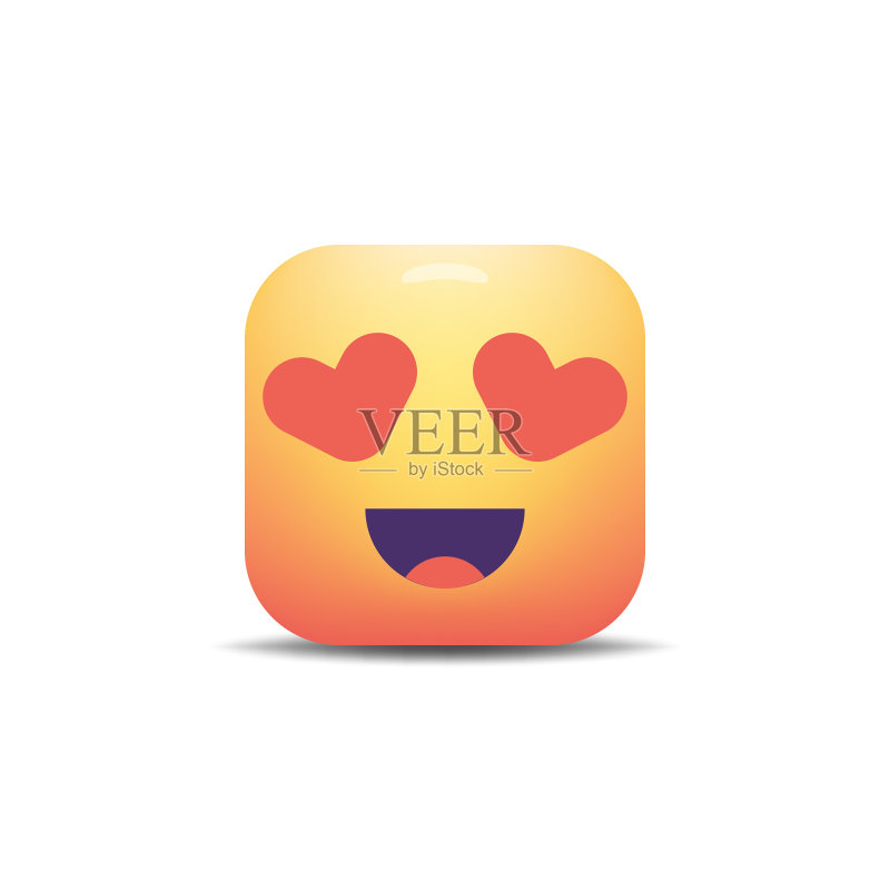 表情符号立方体,可爱色彩和阴影效果图标素材