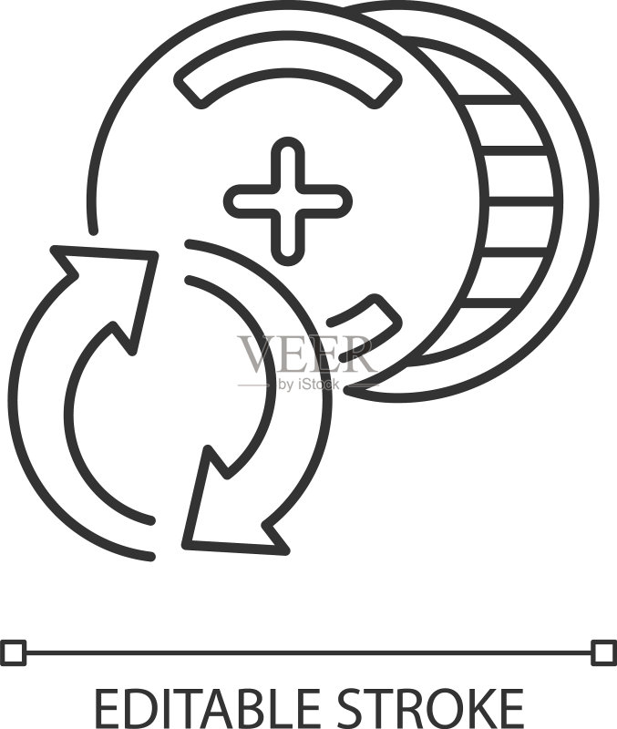 可回收氧化银电池线性图标图标素材