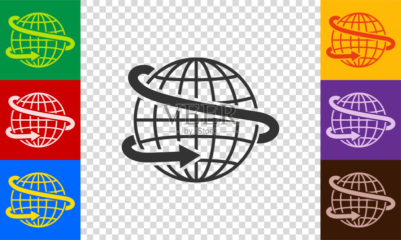 商业和国际交流图标素材:地球与箭头图标素材