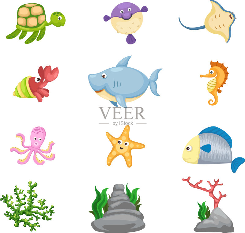 海洋生物图标素材
