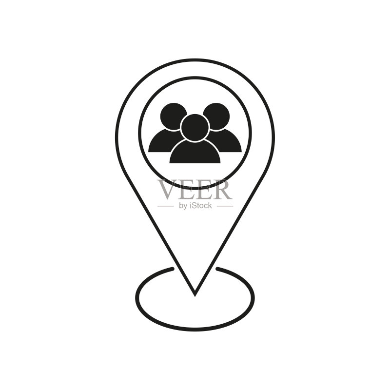 人群位置图标。地图上的人群位置。矢量图。图标素材