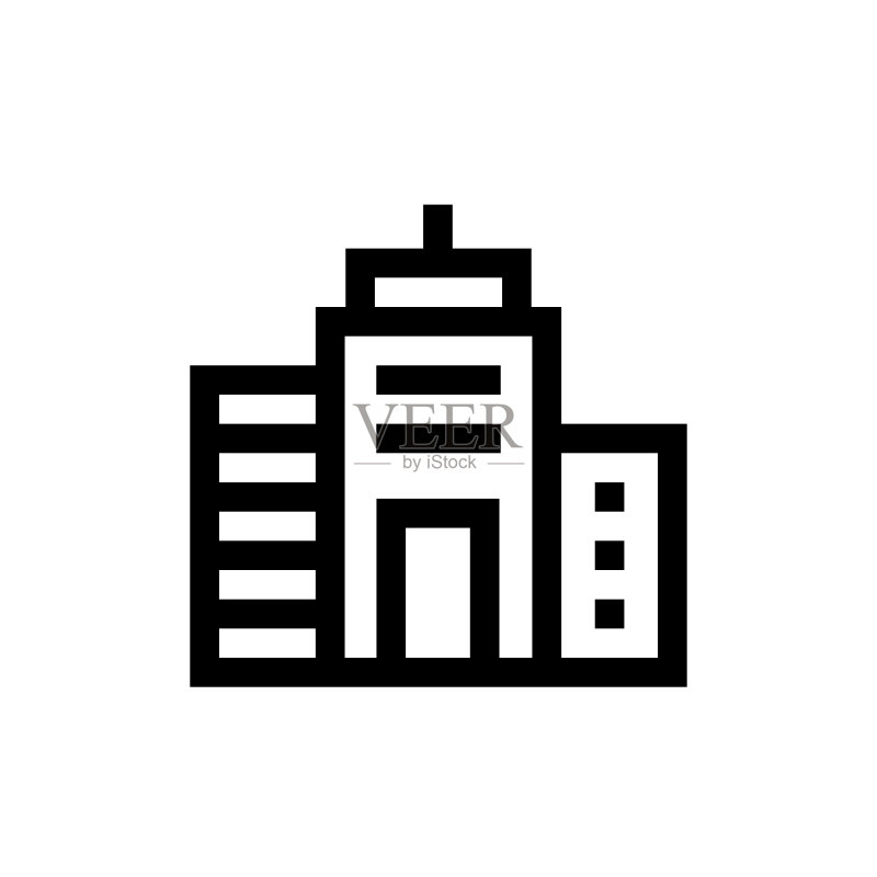 办公楼线性图标设计图标素材