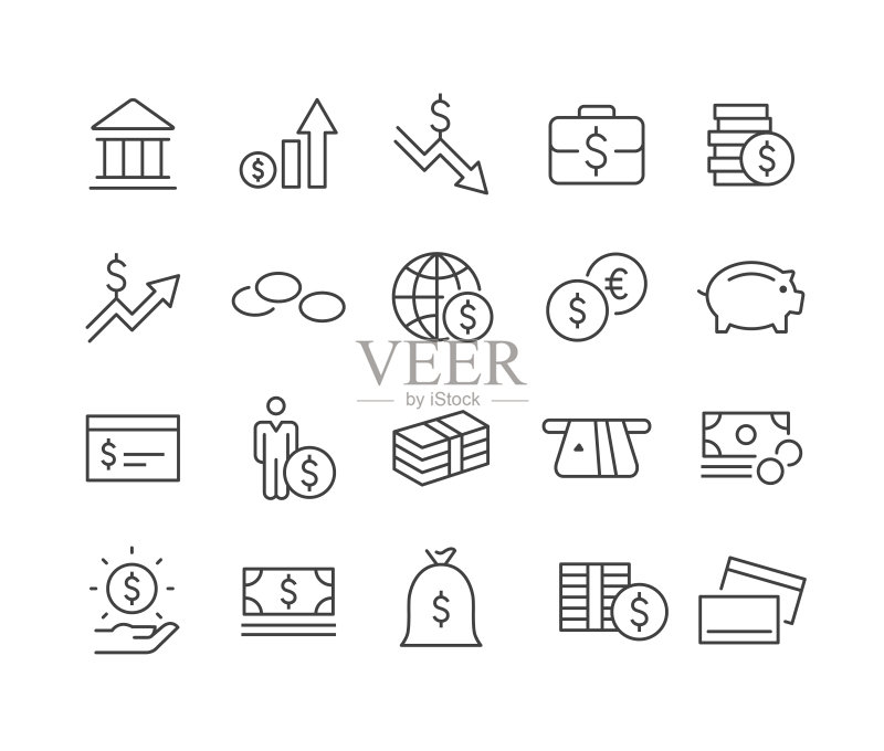 货币图标经典系列图标素材