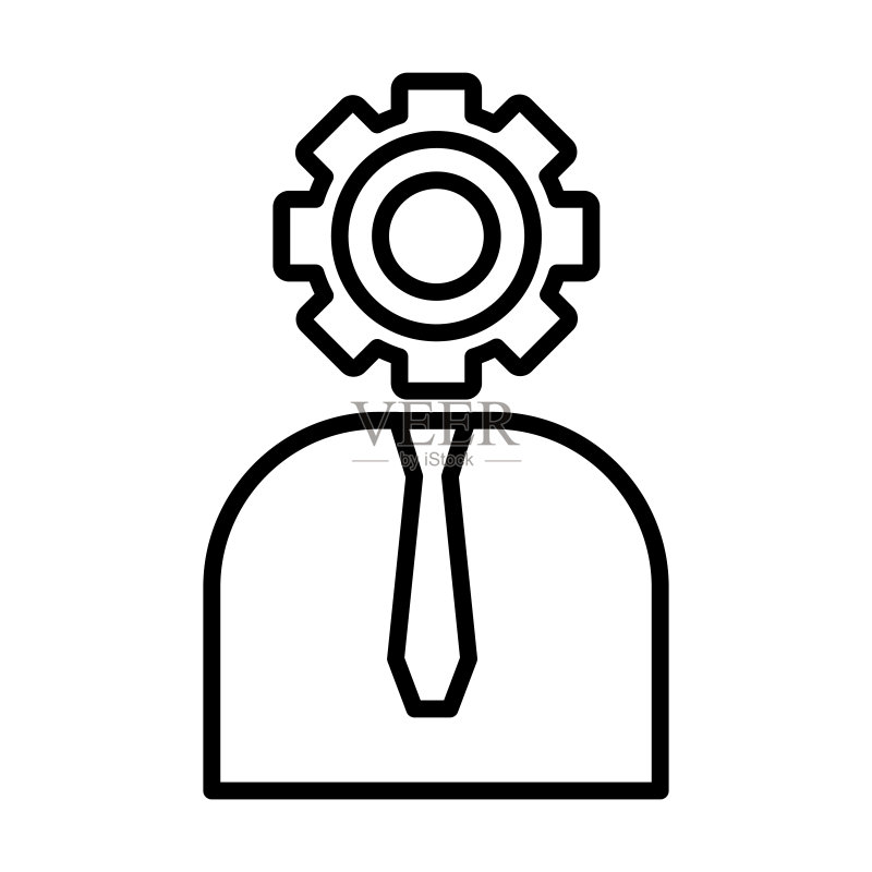 行政管理图标。白色背景上隔离的细线性行政管理轮廓图标。用于Web和移动设备的线性矢量行政管理标志、符号。图标素材