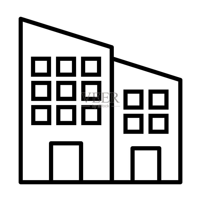 部门图标:白色背景的线性部门轮廓图标,用于网页和移动设备的矢量部门标志图标素材