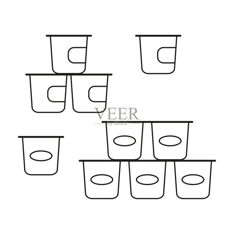酸奶杯轮廓图标矢量图图标素材