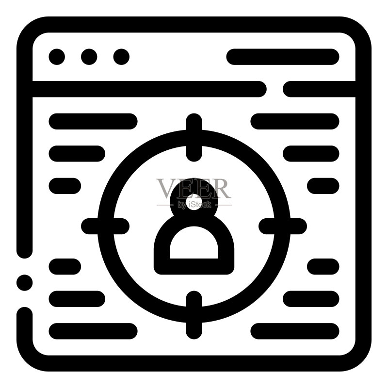 目标受众图标数字营销概念轮廓图标图标素材