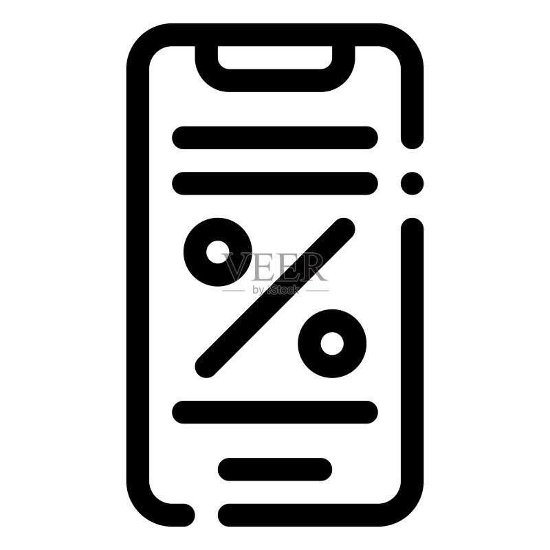 折扣图标:数字营销概念轮廓图标图标素材