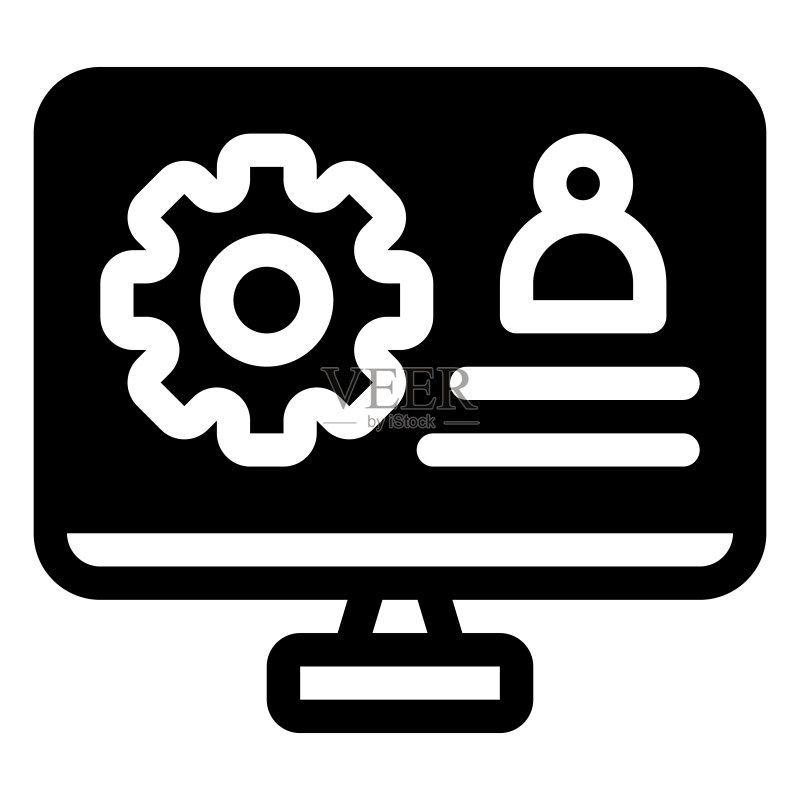 服务图标。数字营销概念。轮廓图标图标素材