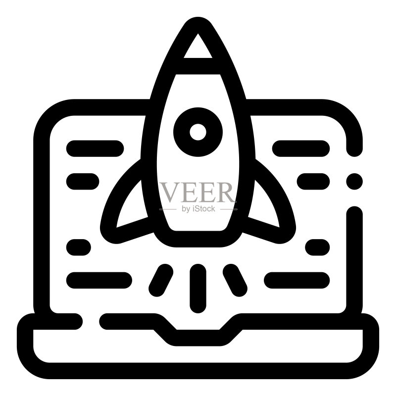 SEO图标:数字营销概念轮廓图标图标素材