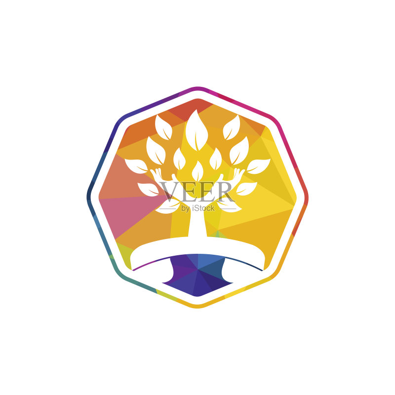 手机与手形树图标Logo设计模板图标素材