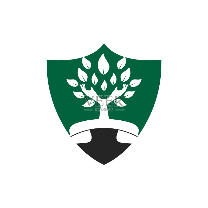 手机与手形树图标Logo设计模板图标素材