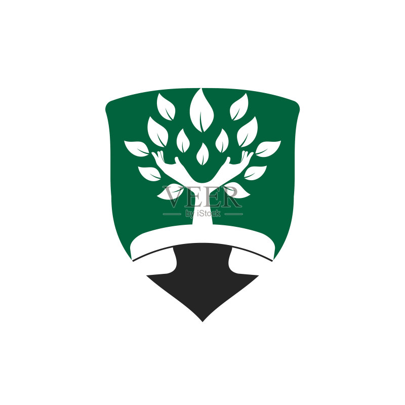 手机与手形树图标Logo设计模板图标素材