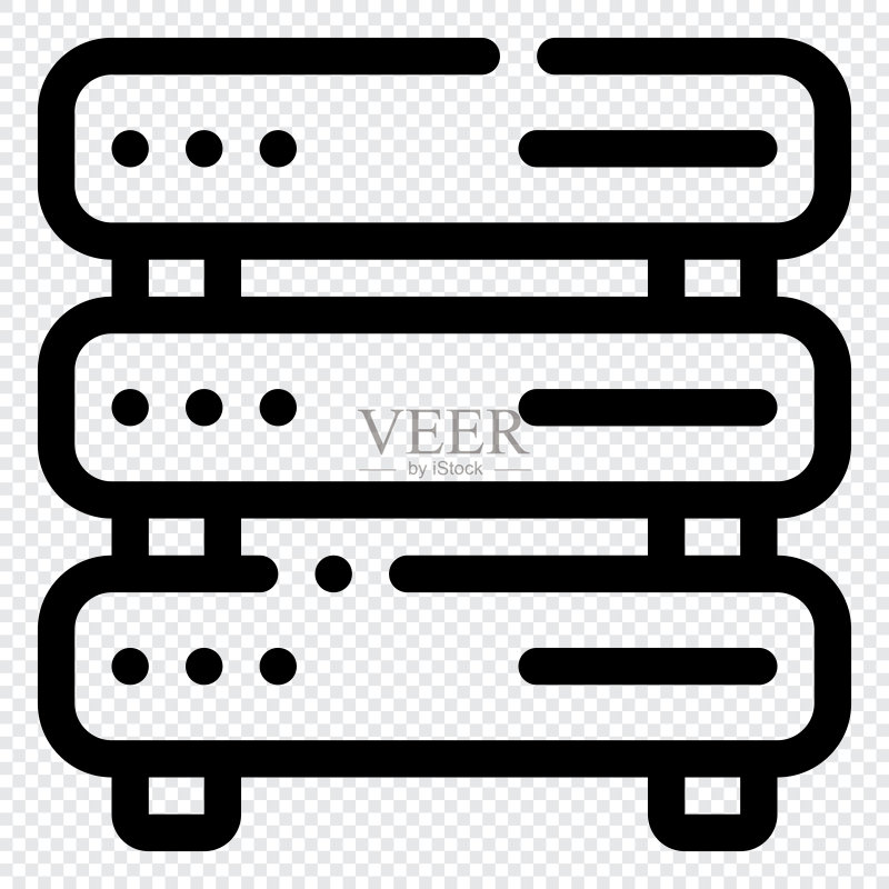 服务器图标,数字营销概念轮廓图标图标素材