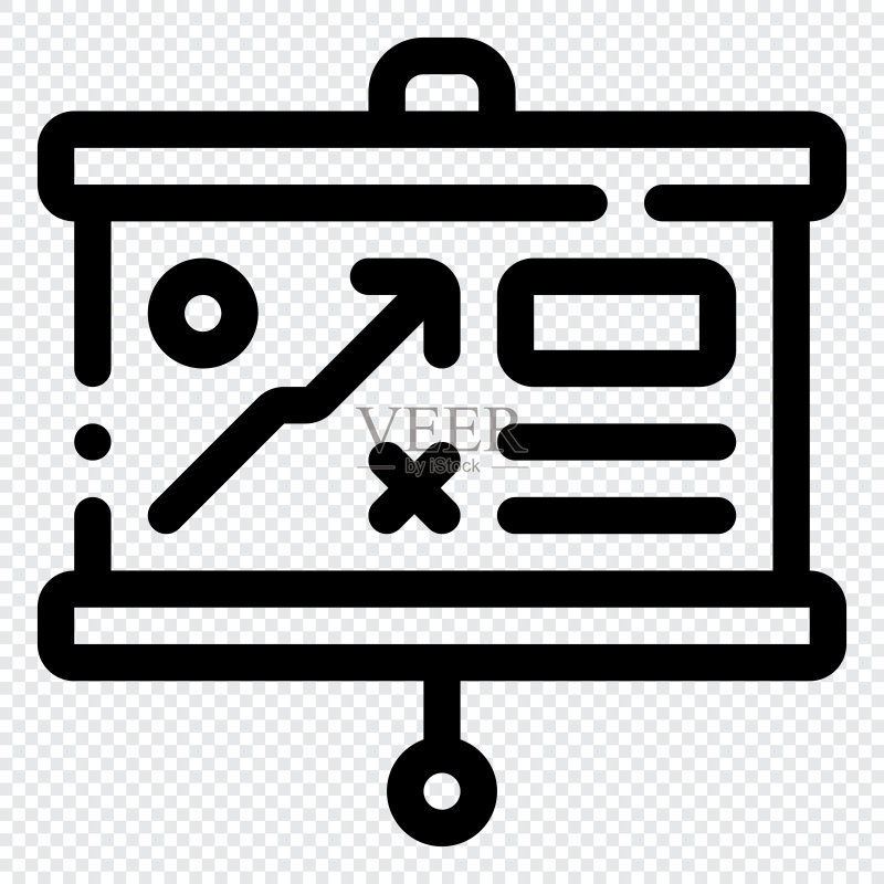 战略图标:数字营销概念轮廓图标图标素材