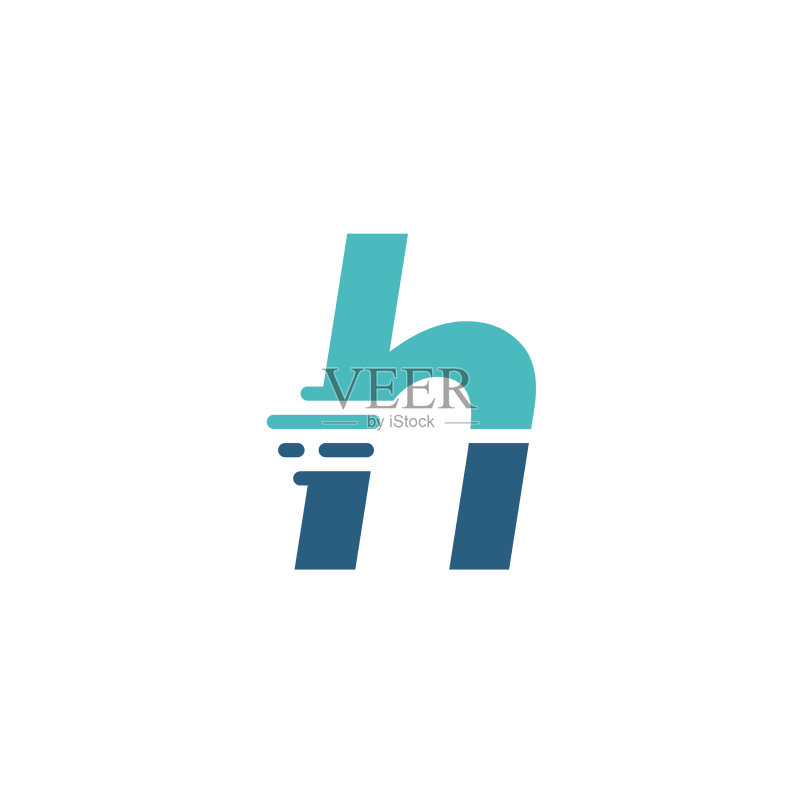 字母H小写科技数字快速图标素材