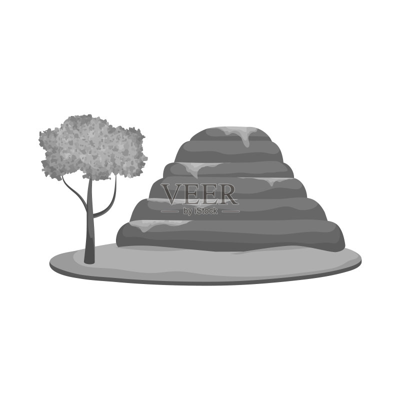 山脉海湾设计logo套装图标素材