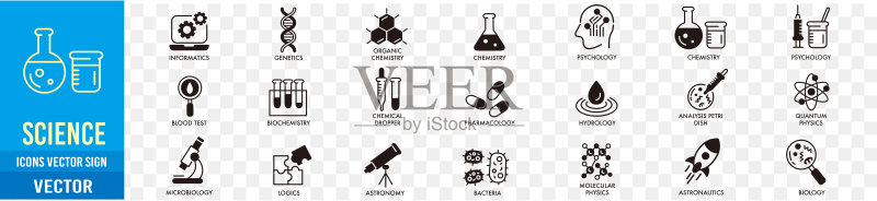 科学线性图标合集矢量插画图标素材