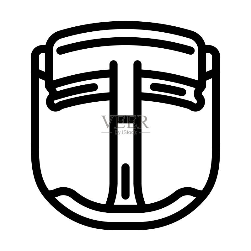 8K虚拟现实头显未来科技线性图标矢量图图标素材