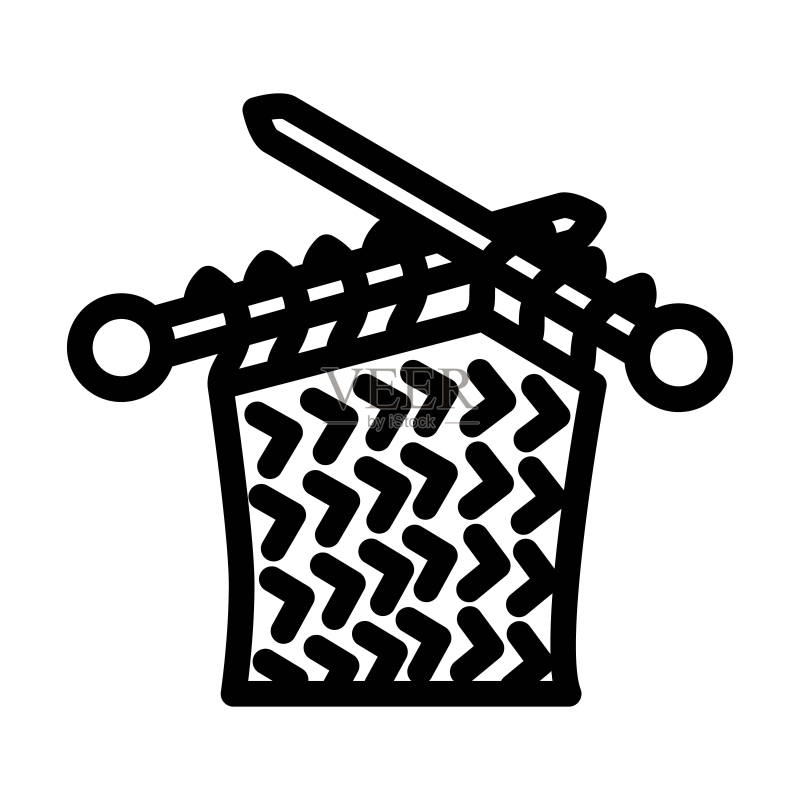 手工针织羊毛线条图标矢量图图标素材