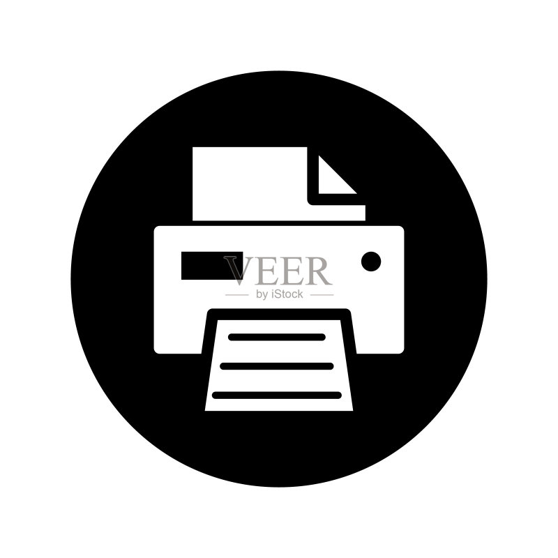 打印机文档Web图标,打印机技术扁平标志矢量图图标素材