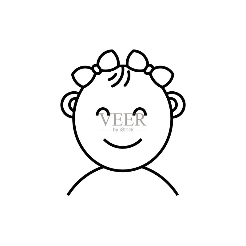 女婴线条图标图标素材
