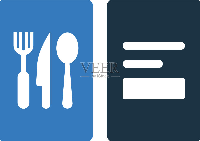 食物刀具菜单图标简约可编辑设计图标素材
