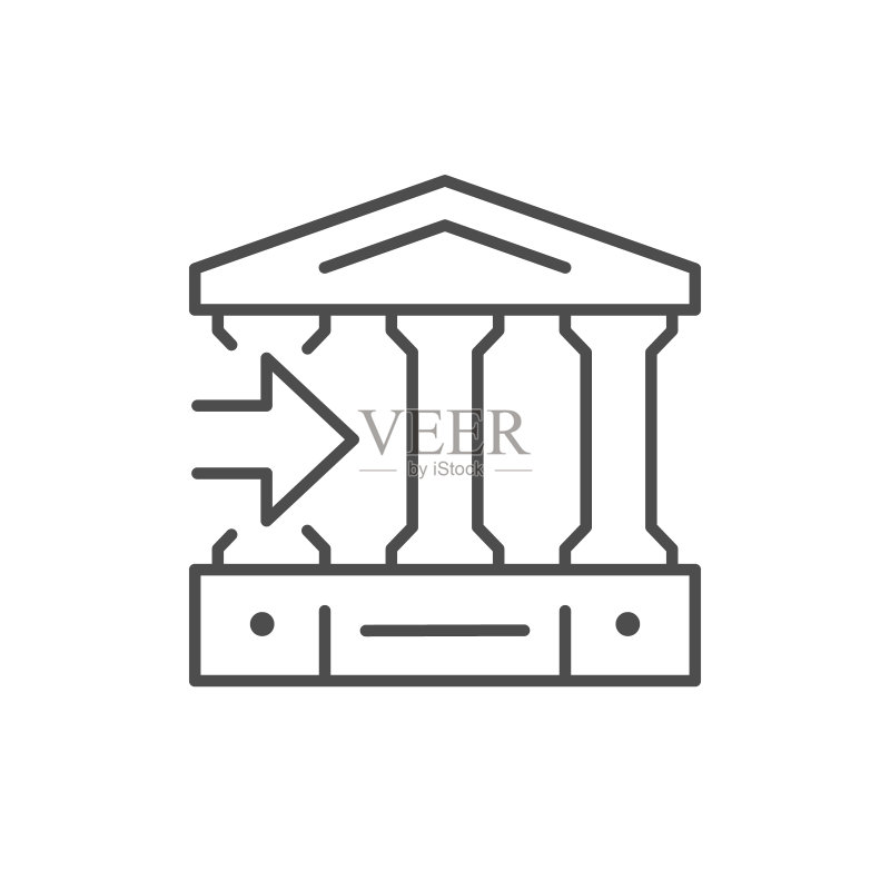 银行转账线条轮廓图标图标素材